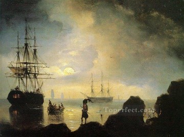  Aivazovsky Pintura - Los pescadores en la orilla del barco marino IBI Ivan Aivazovsky